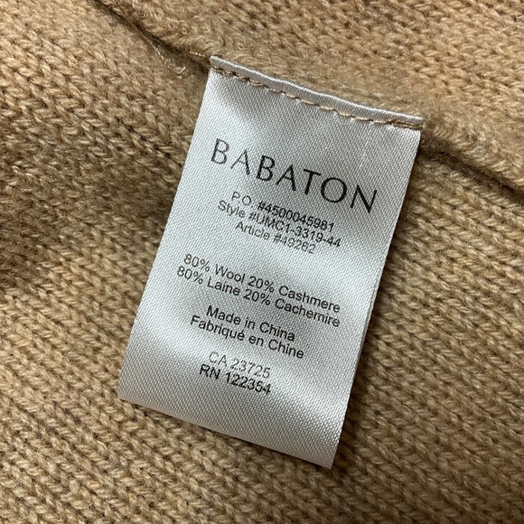 ARITZIA BABATON Wool Cashmere Blend Open Front Long Sleeve Sweater in Camel Sz S - Picture 9 of 10